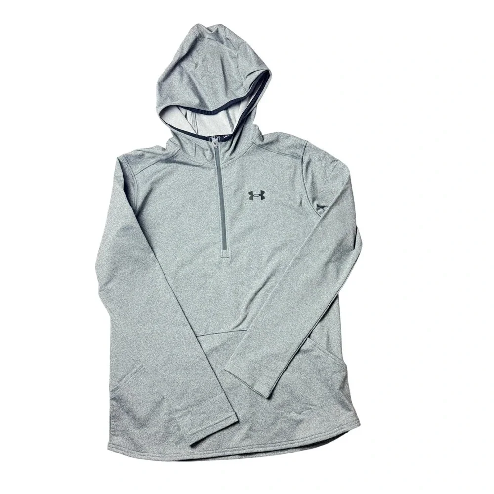 Under Armour Youth Boys Gray Quarter Zip Hoodie Sweatshirt YXL
